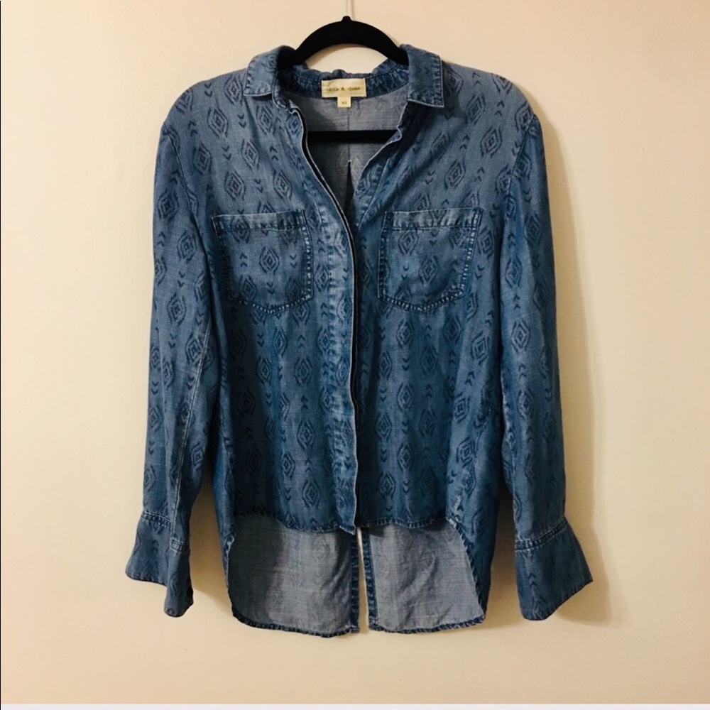 Cloth & Stone | Aztec Split Back Button Down Shirt - Picture 1 of 7